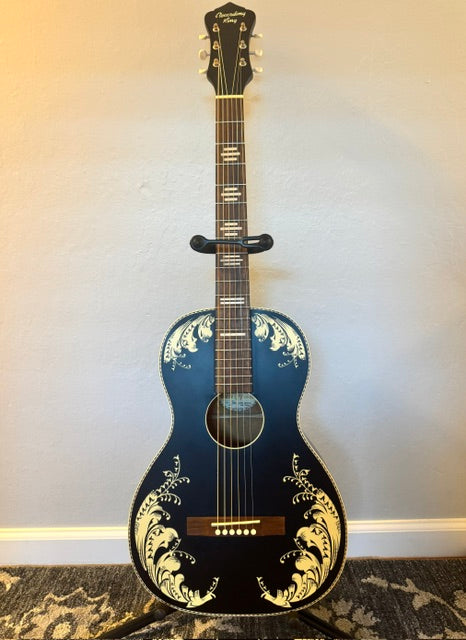 Recording King RPS‑7 “Spanish Floral” – DADGAD Workshop Parlor – BL Custom