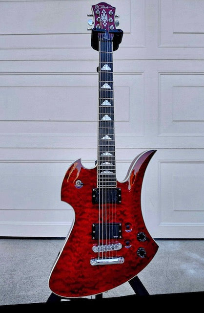 BC Rich Mockingbird Special X – Neck-Thru – Burgundy Quilt – EMG – Drop C# Metal Machine