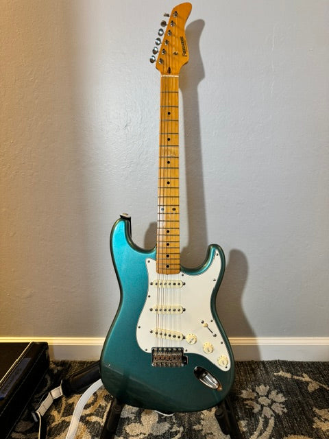 Fernandes Stratocaster – Late '70s / Early '80s Stone Logo – Lake Placid Blue (Aged Green)