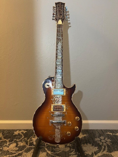 Custom Shop Les Paul Style Single Cut — Vintage Iced Tea Burst — Sword & Vine Inlay — 12-String