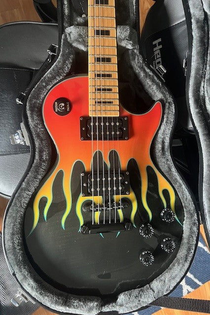 Epiphone John Connolly (Sevendust) Signature Les Paul Custom — Trans‑Black w/Flames